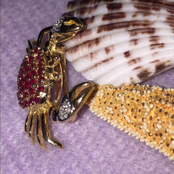 DePaula Jewelers Jewelry Rubydiamond Crab Pendant Brooch Pin Poshmark